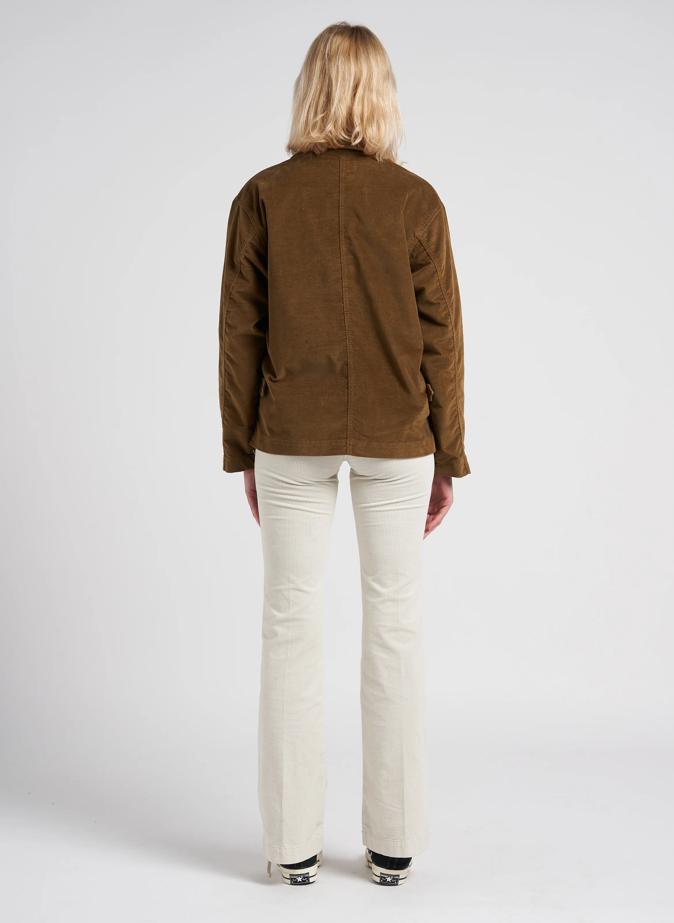 Pantalon patte d'eph en coton mélangé | Blanc