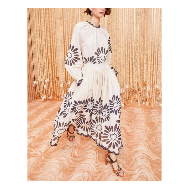 Ulla Johnson Jupe Annisa Lin et Coton | Blanc