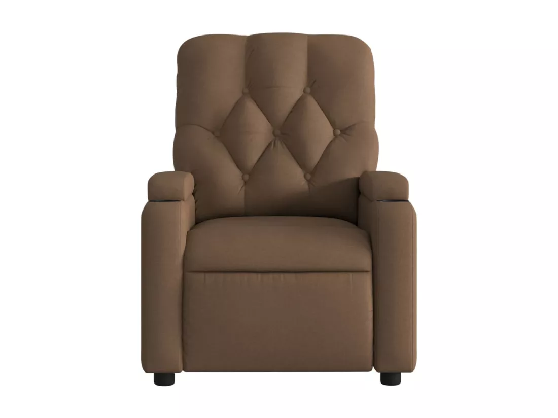 Fauteuil de massage inclinable Marron Tissu