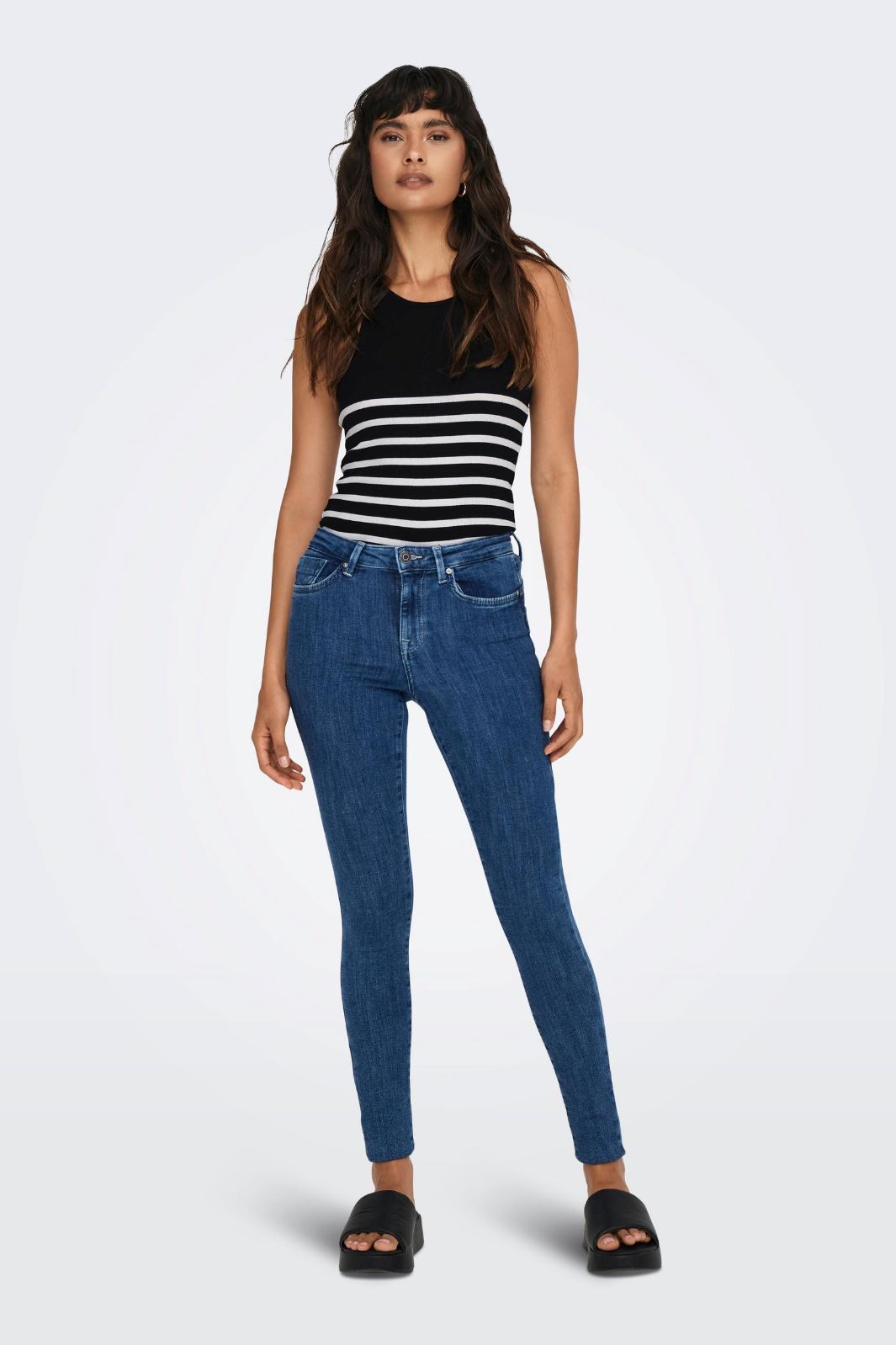 Only Onlkenya Rib Stripe Tank Top 4452883 black bright white