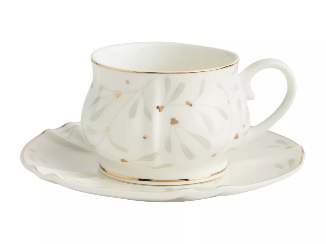 Tasse Avec Soucoupe Vischios Moyen Multicolore 7 x 15