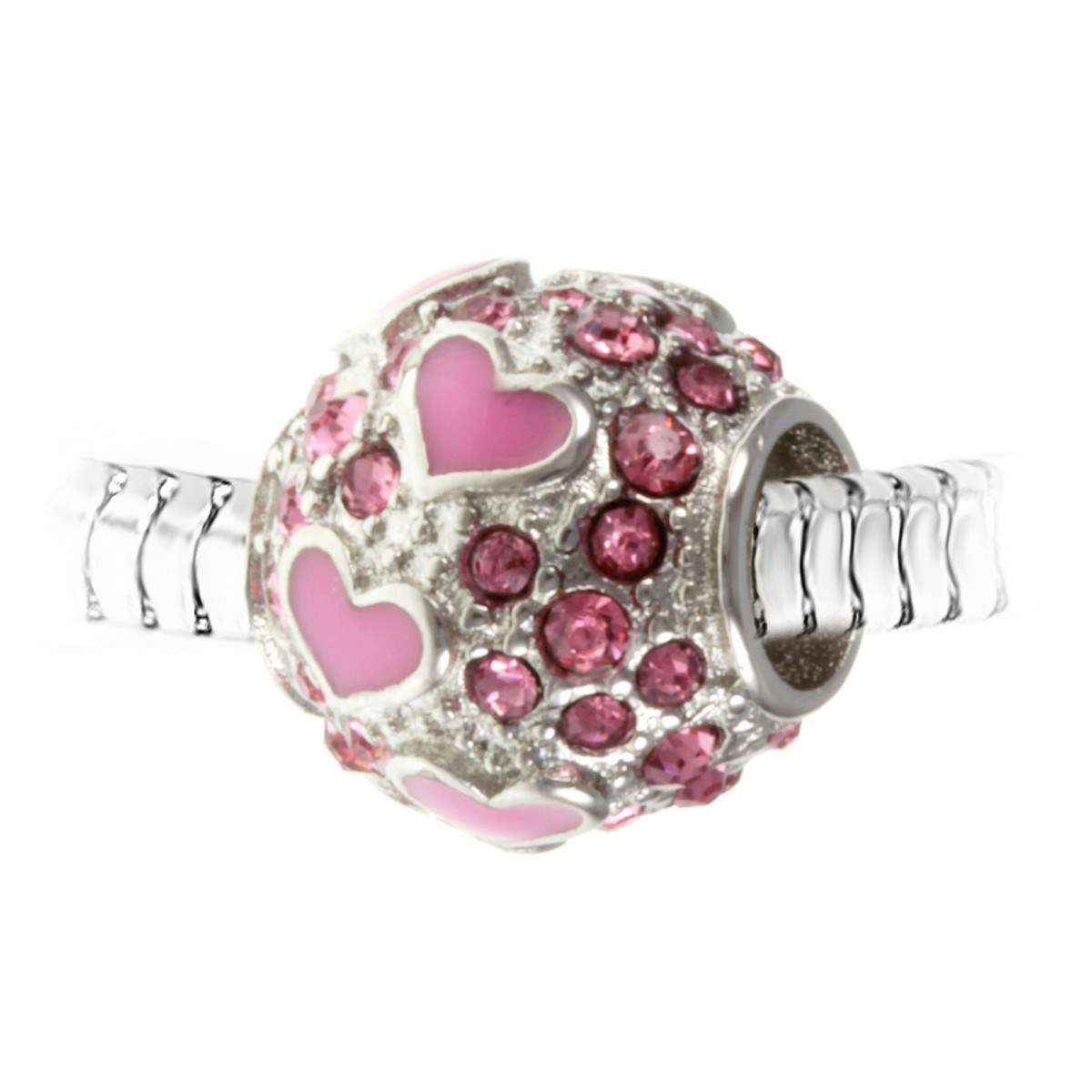 Charm perle orné de cristaux scintillants SC Crystal