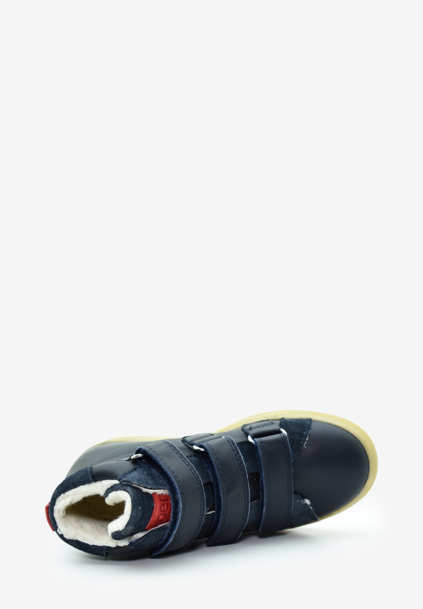 Zürichwest velcro TEX Wollfutter Kinder Dunkelblau beige Sohle