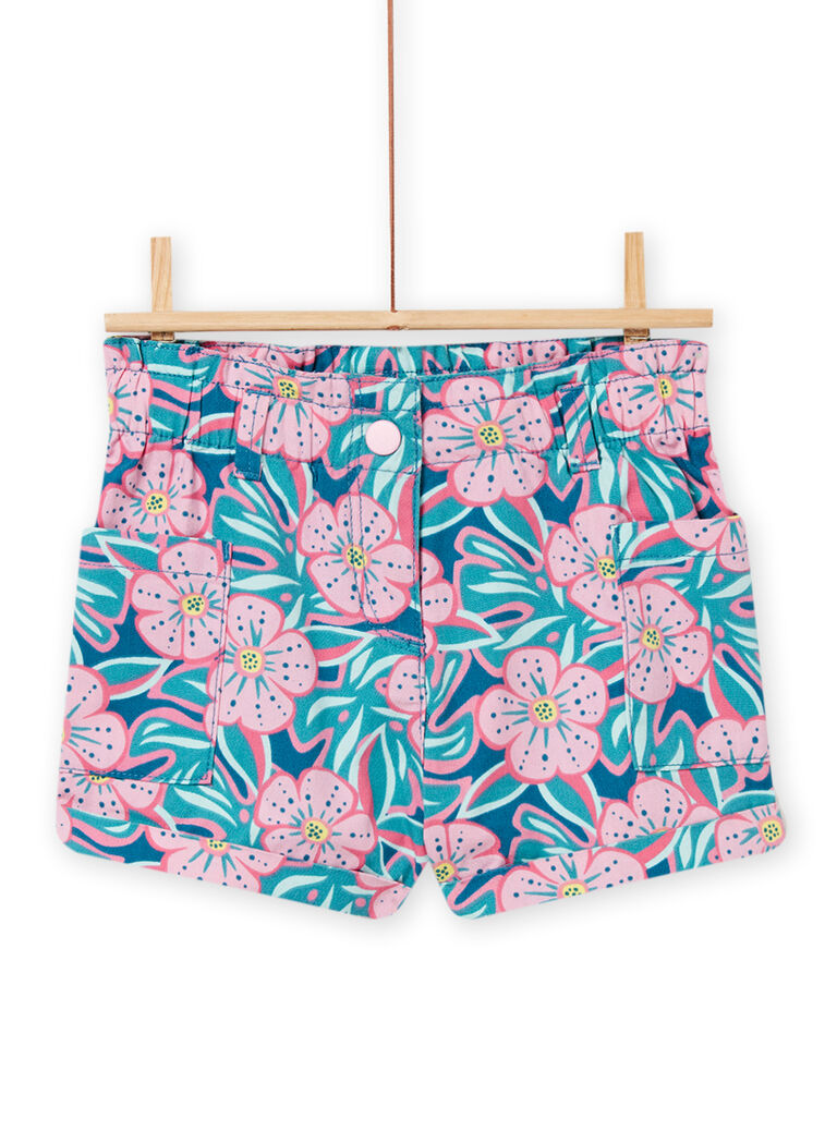 Short bleu et rose enfant fille