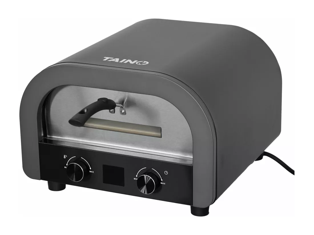 Four à pizza électrique noir 2200W four grill 1 chambre avec vitre pierre à pizza