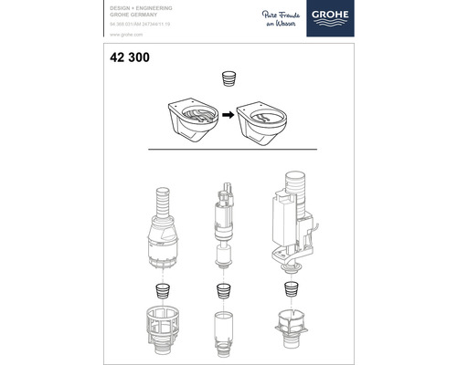 Grohe spoelstroombegrenzer 42300 voor GD2 spoelbak