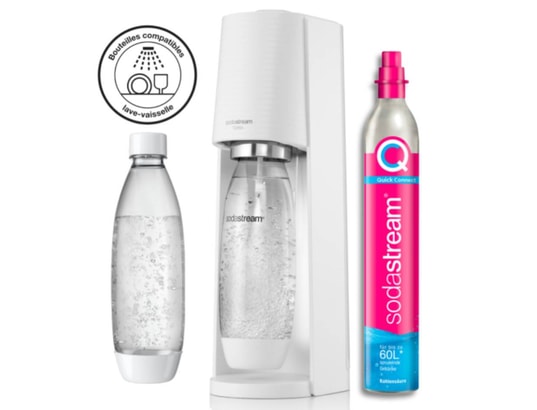 SODASTREAM - Machine à soda Machine TERRA Blanche Pack Lave-Vaisselle