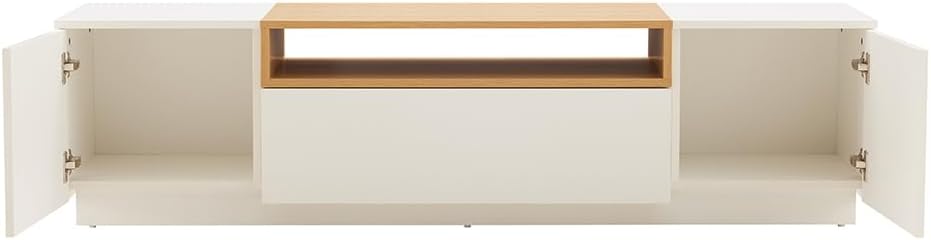 Riess Ambiente Modernes TV-Board LOFT - 160cm - weiß - DREI Fächer mit Schublade Lowboard Kommode Eichen-Design