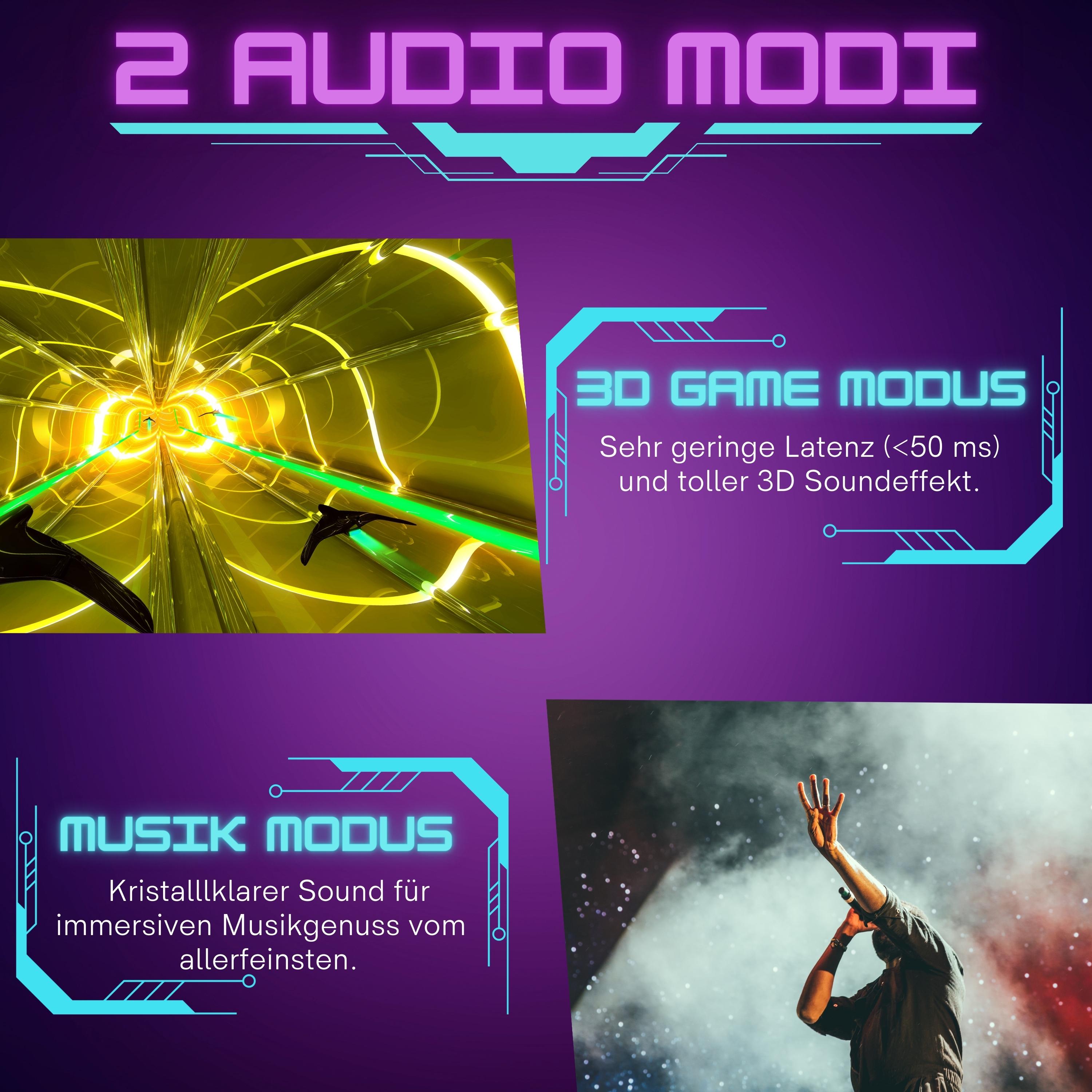 Cyberlux In Ear RGB Bluetooth Gaming Kopfhörer 150h Akkulaufzeit