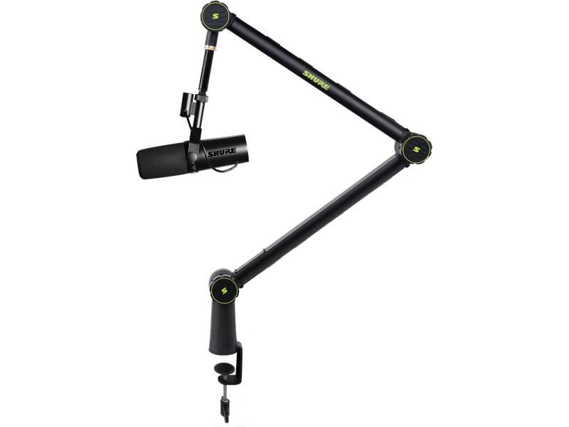 Shure Mikrofon SM7DB Boom Kit Dynamisches Mikrofon mit Preamp und Tisch-Gelenkstativ