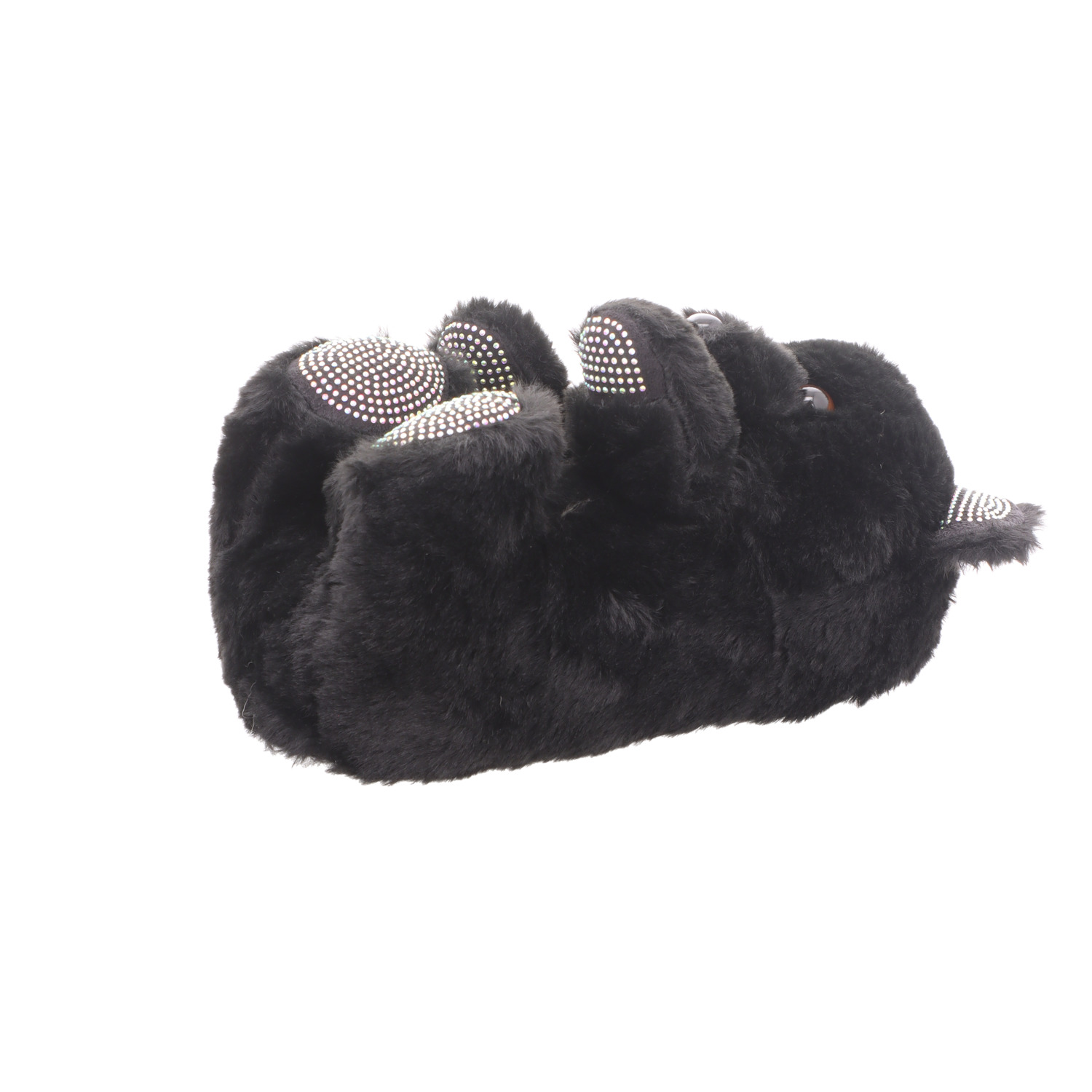 Home Comfort Damen-Fun-Hausschuh Teddy-Bär Schwarz