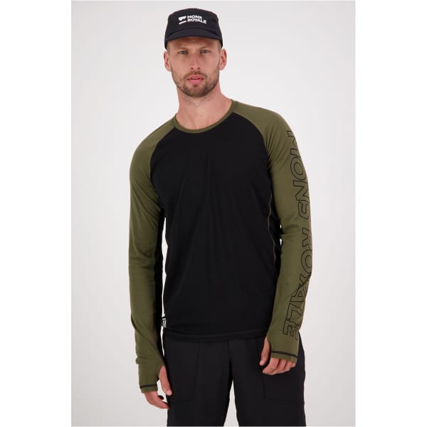 T-shirt thermique MONS ROYALE M TEMPLE TECH LS DARK OLIVE/BLACK
