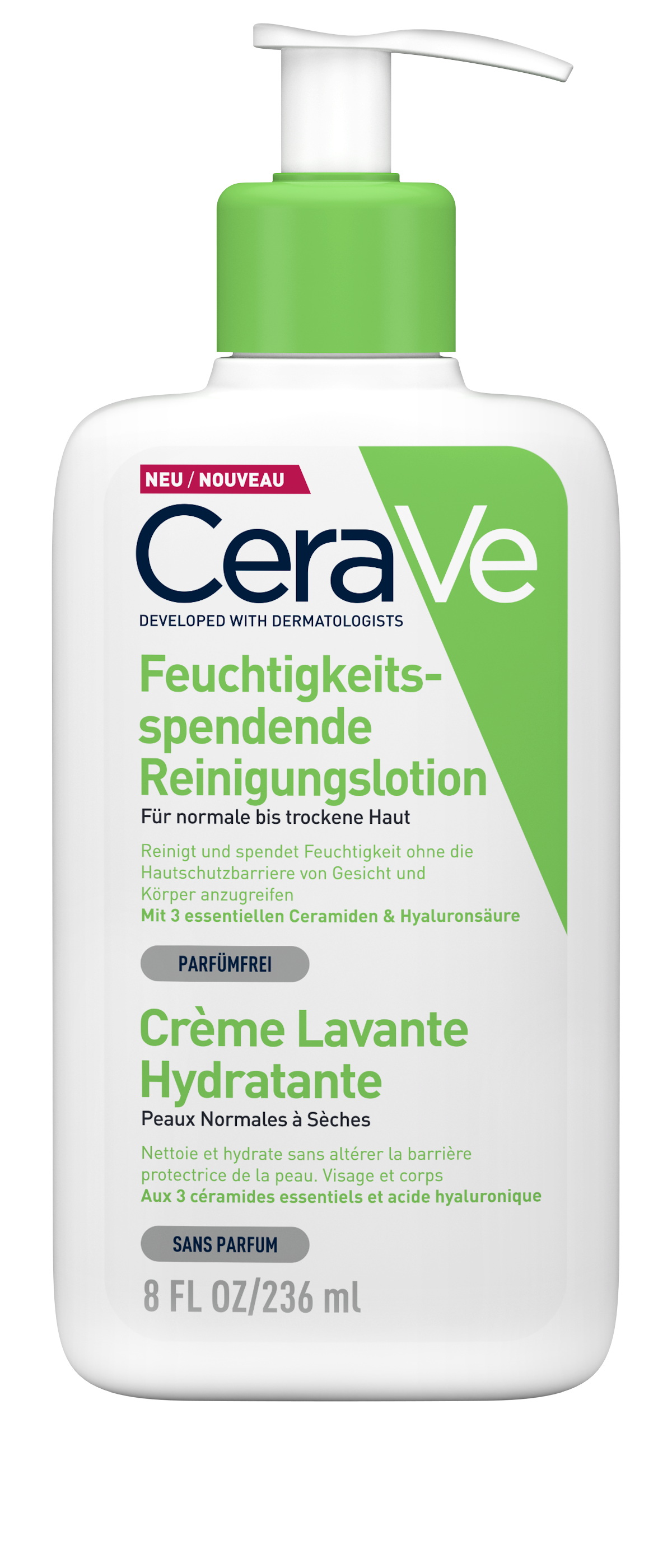 CERAVE Feuchtigkeitsspendende Reinigungslotion<br>236 ml, Dispenser, Lotion, Reinigungslot