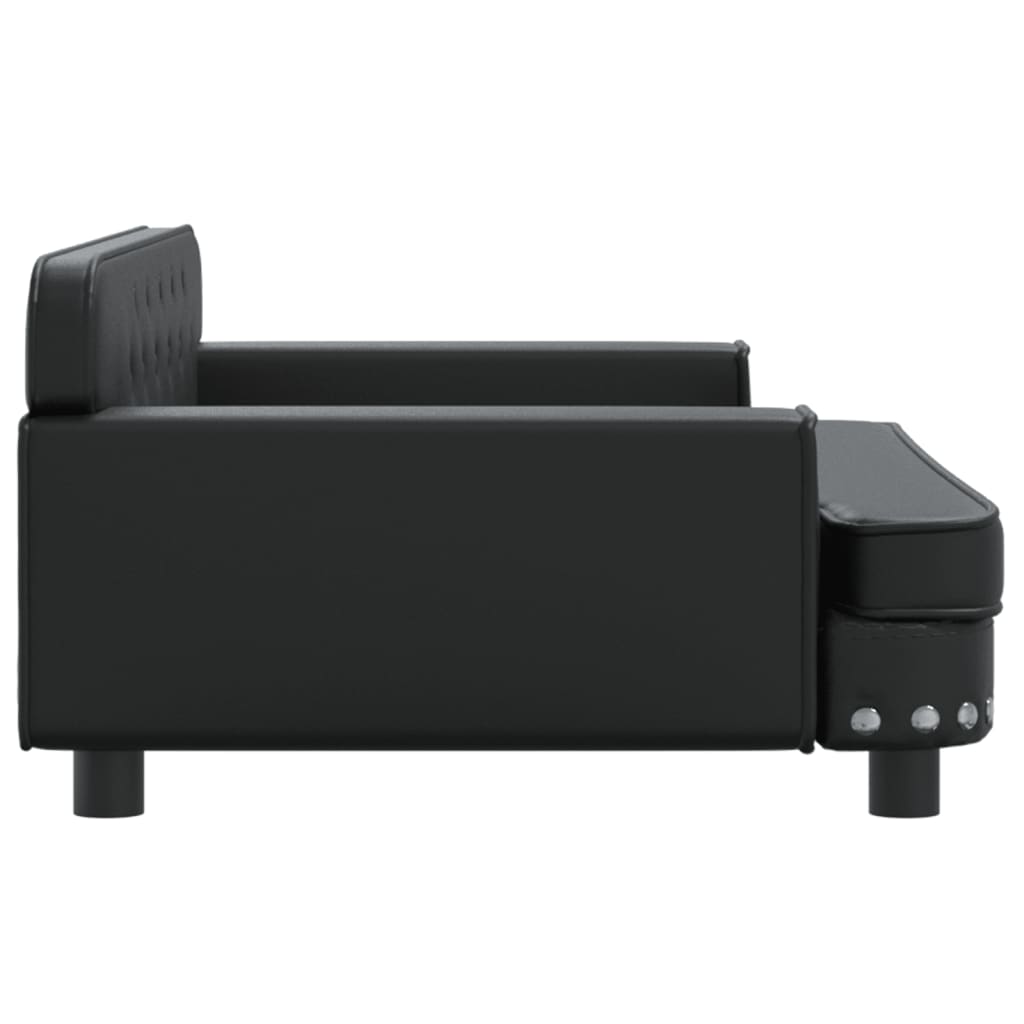 Cama para cães em couro sintético preto vidaXL, 70x45x30 cm