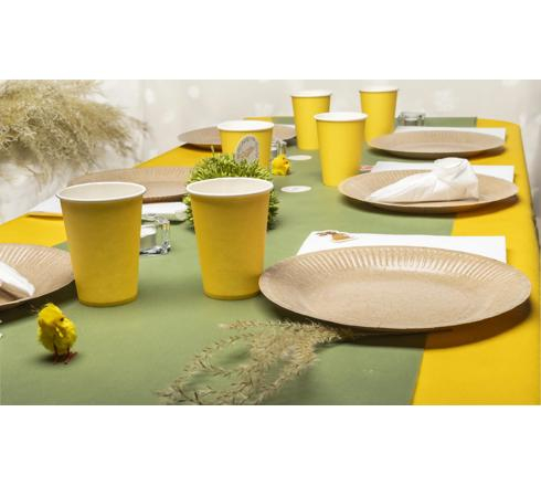 (20er Set) Ø23cm Pappteller Einweg Papier Teller Party Geschirr Tisch Deko (79109I) - Kraft