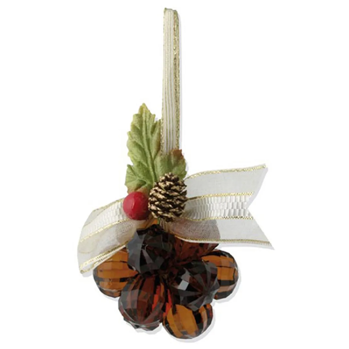 Atmosphera, Createur D'Interieur Atmosphera Fleur en Acrylique avec Perles - Ambre