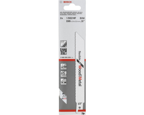 Reciprozaagblad Bosch S 922 HF, verpakking van 2