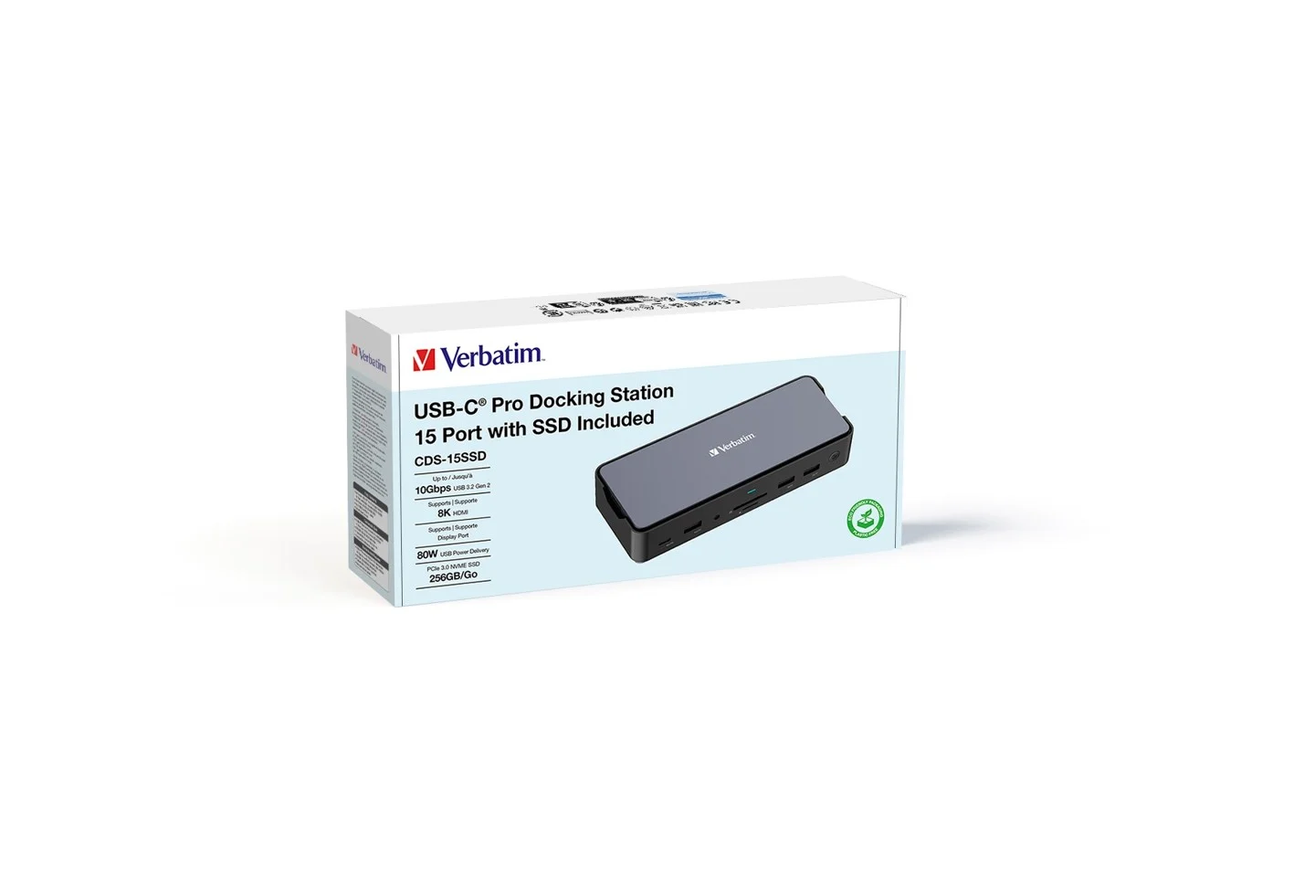 Verbatim - USB-C Pro dockingstation 15 porte m/SSD inkluderet CDS-15SSD
