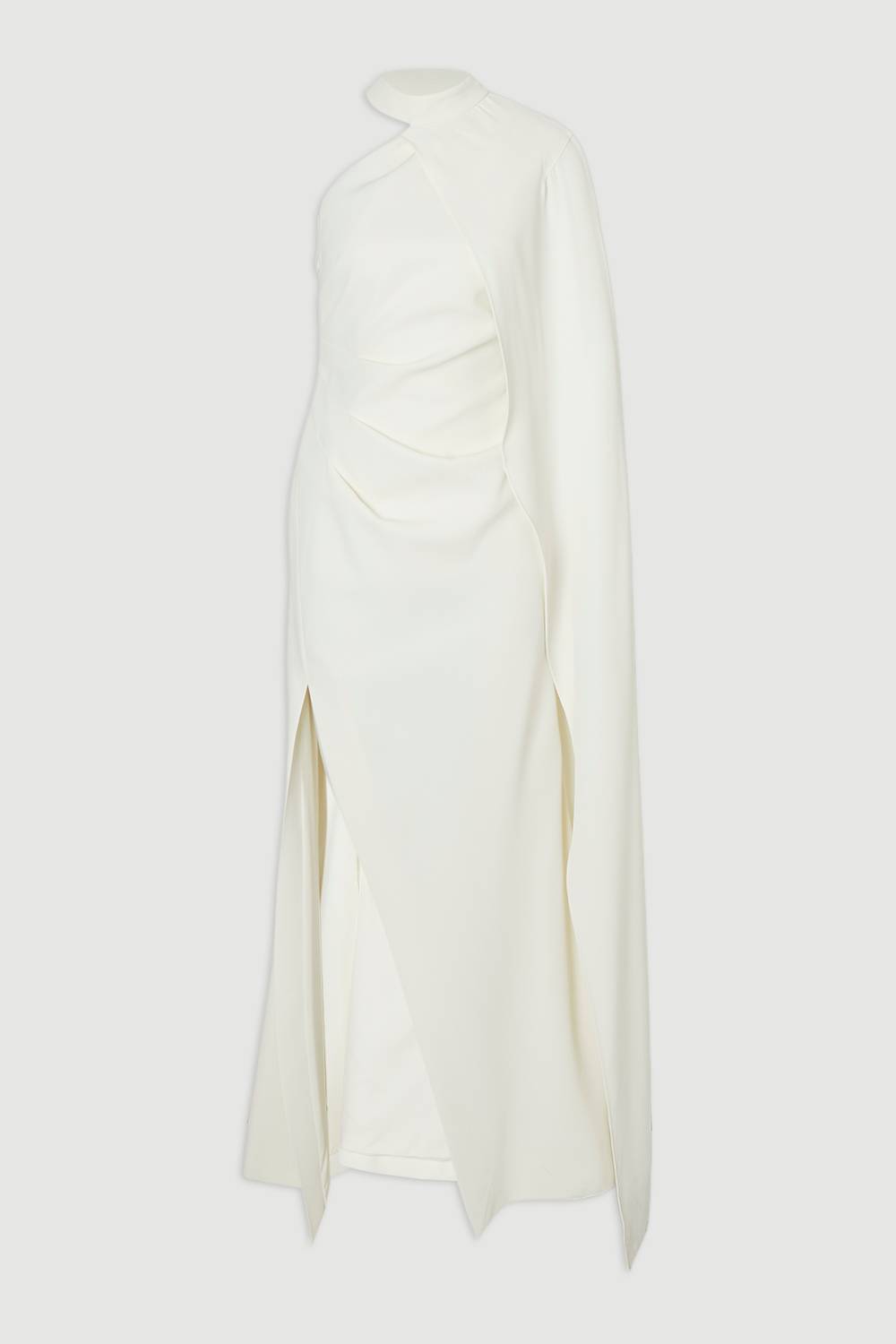 KarenMillen Robe Longue Cape Asymétrique à Une Épaule Taillée Souple