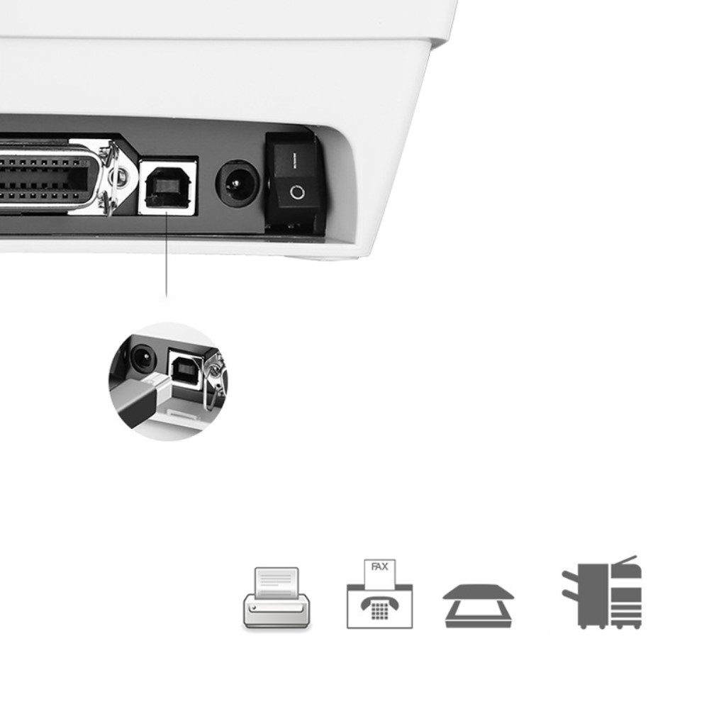 (2m) USB A auf USB B Kabel für Drucker / Scanner / Festplatten (480Mbit/s) - Schwarz