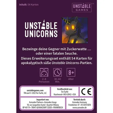 Asmodee Unstable Games Unstable Unicorns - Regenbogen-Apokalypse Erweiterungsset