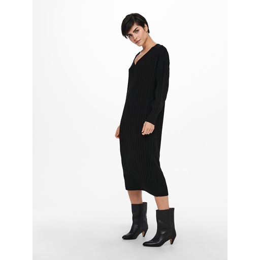 ONLY Tessa Midi Strikkjole, Sort, L