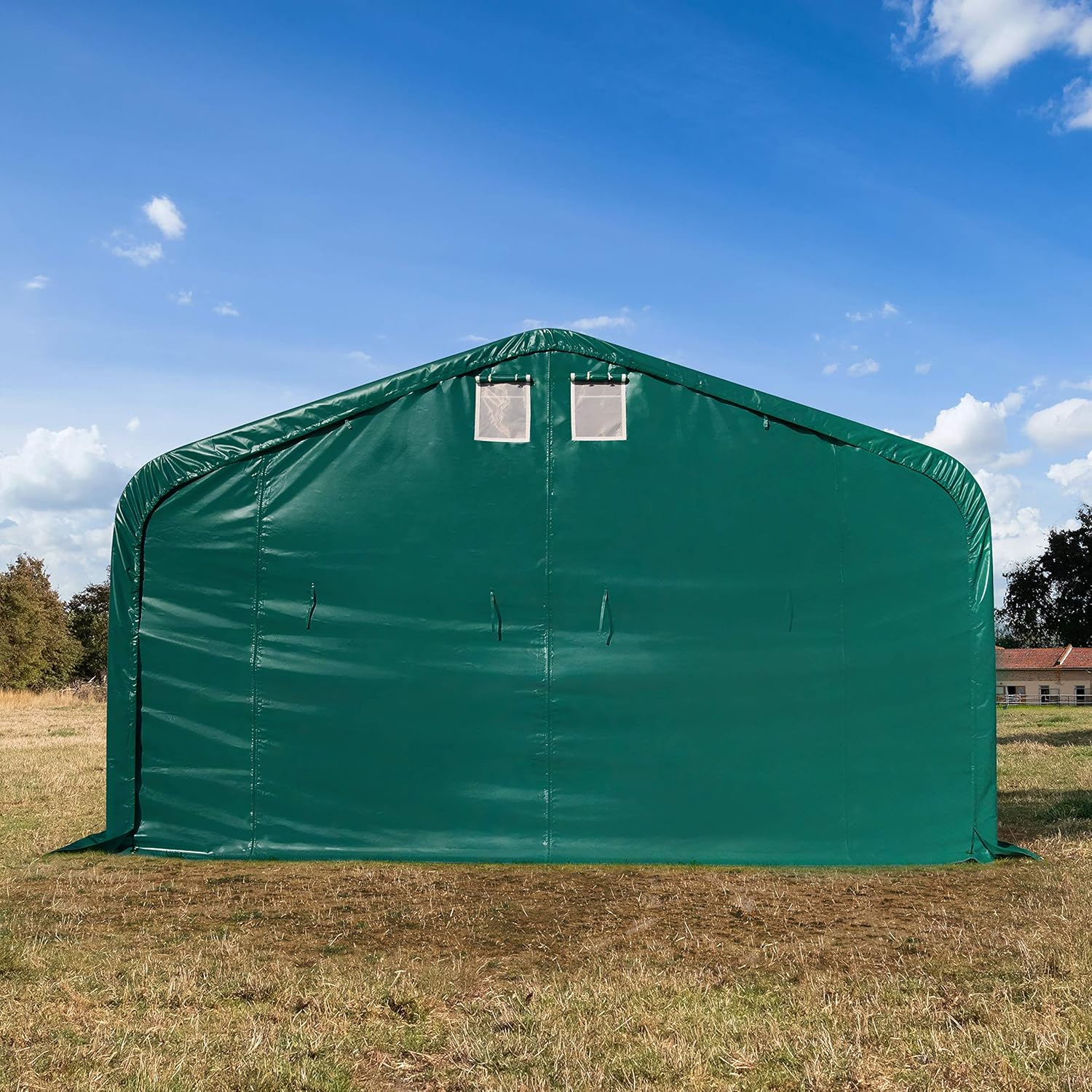TOOLPORT Weideunterstand 6x6 m PVC Plane 2300 Newton Unterstand Lagerzelt grün für Erduntergrund