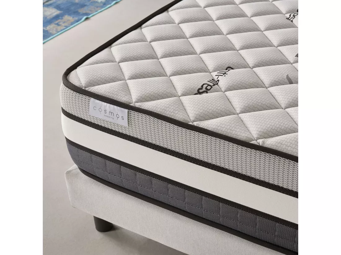 Cosmos - Matelas Solar à ressorts ensachés 140x190 cm - Épais 24 cm - Visco Thermorégulateur - Tissu Premium - Haute Qualité - Respirabilité optimale