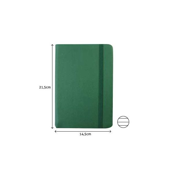 Smartd Bloco de Notas Pautado 21.5x14.5cm Semi Pele Verde