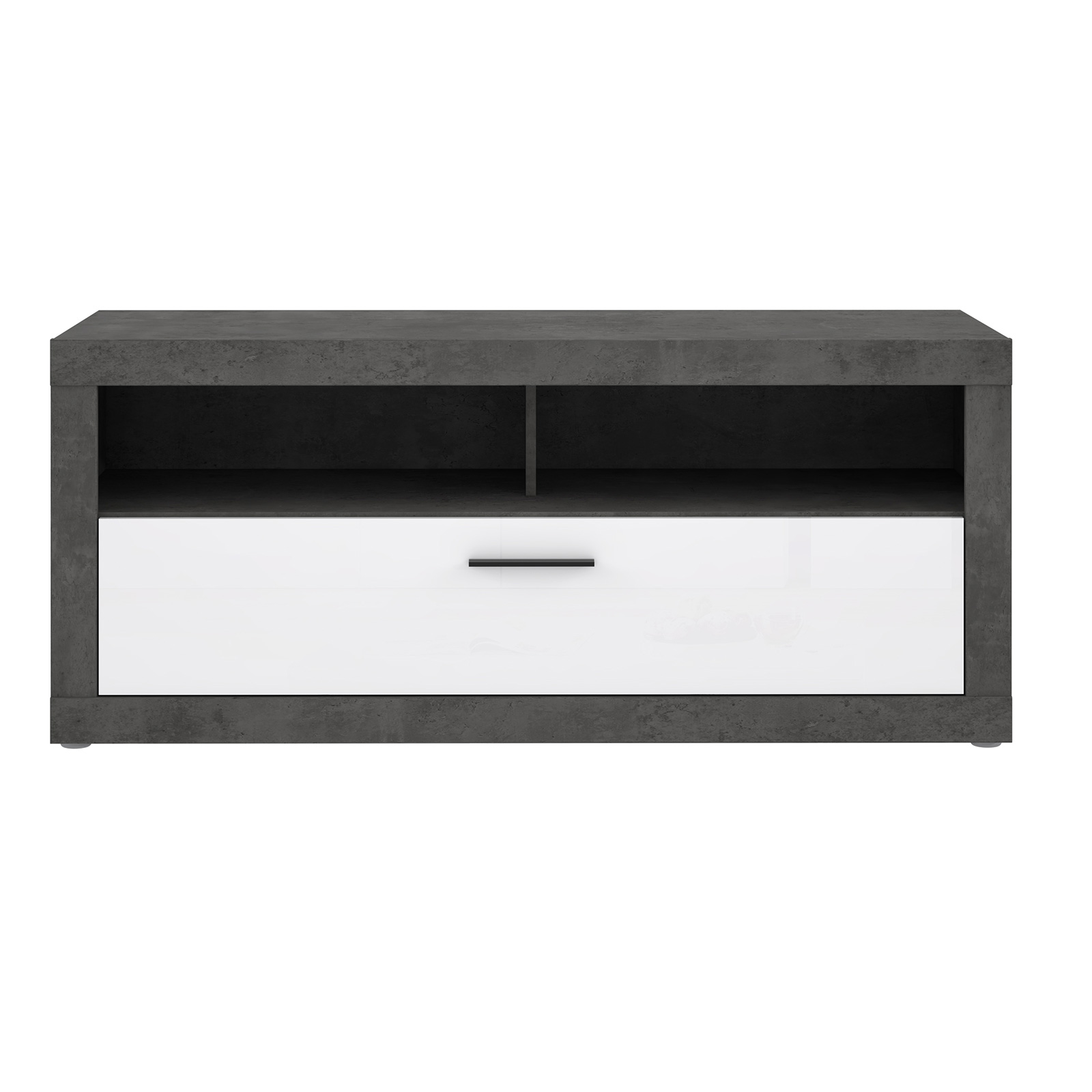 Lowboard - Betonoptik - weiß - 138 cm breit
