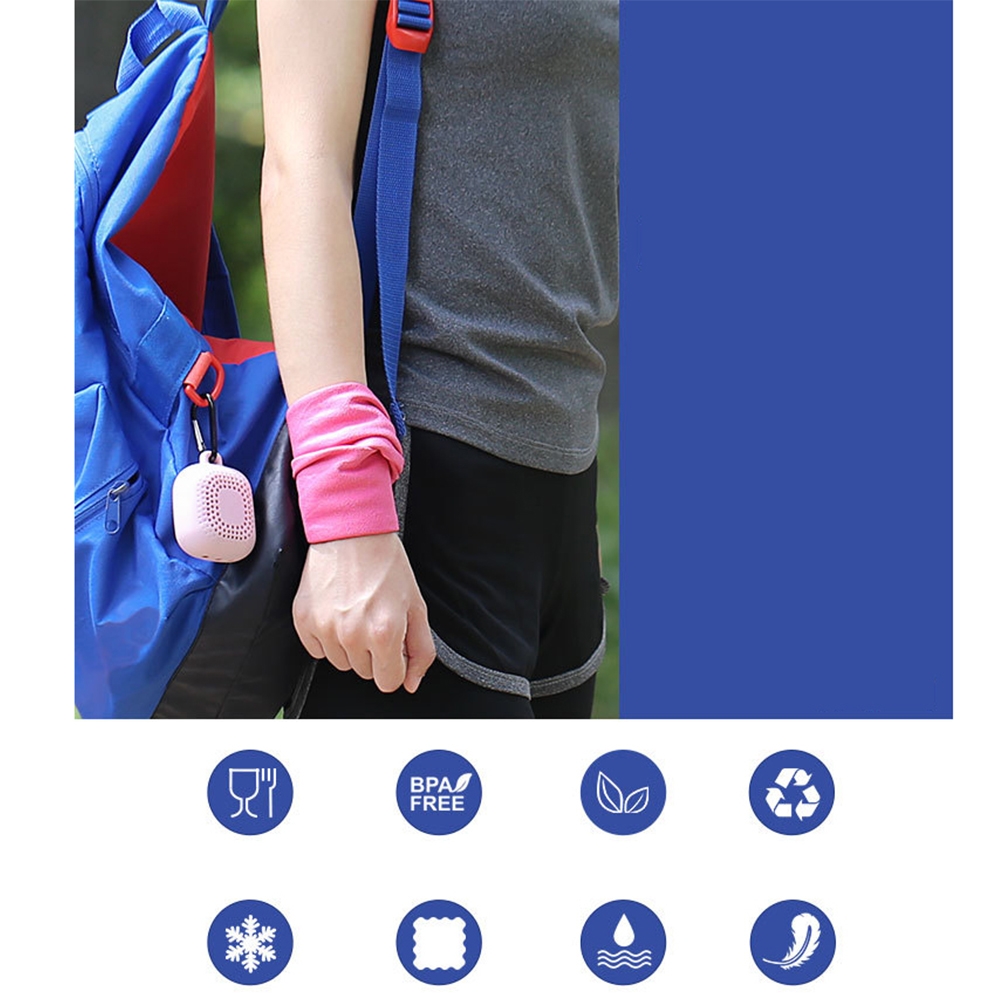 (40x40cm) Fitness Sport Mikrofaser Handtuch mit Silikon Dry Trocknungs Case & Karabiner für Workout / Yoga / Wandern / Reisen - Blau
