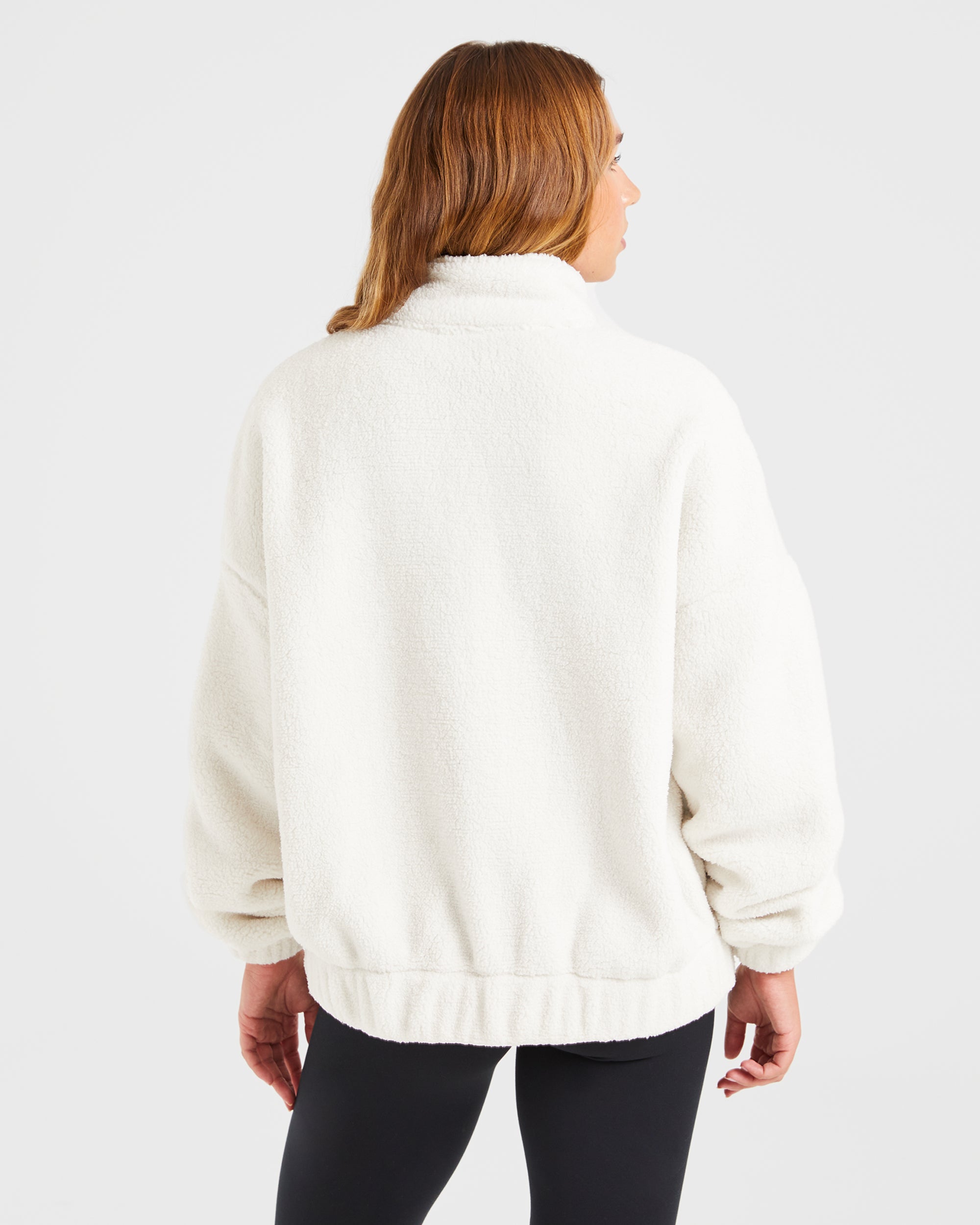 Varsity Oversized Fleece Zip Up Jacket