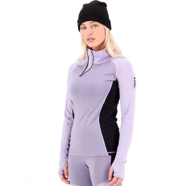 T-shirt thermique MONS ROYALE W OLYMPUS HALF ZIP THISTLE CLOUD