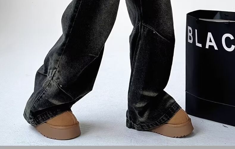 CosmoCorner - Lage taille gewassen wijde jeans