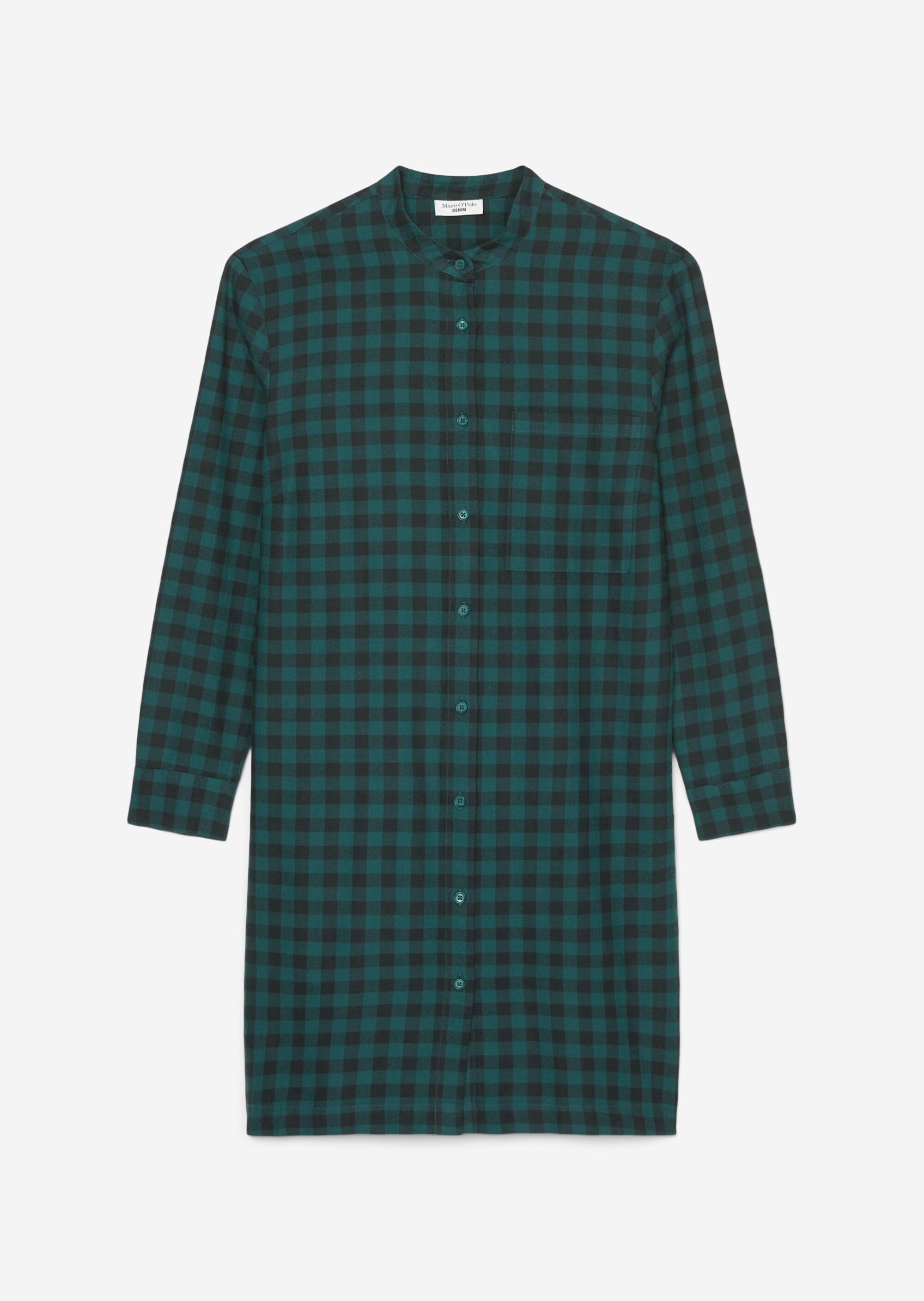 Kariertes Hemdblusenkleid regularaus Organic Cotton