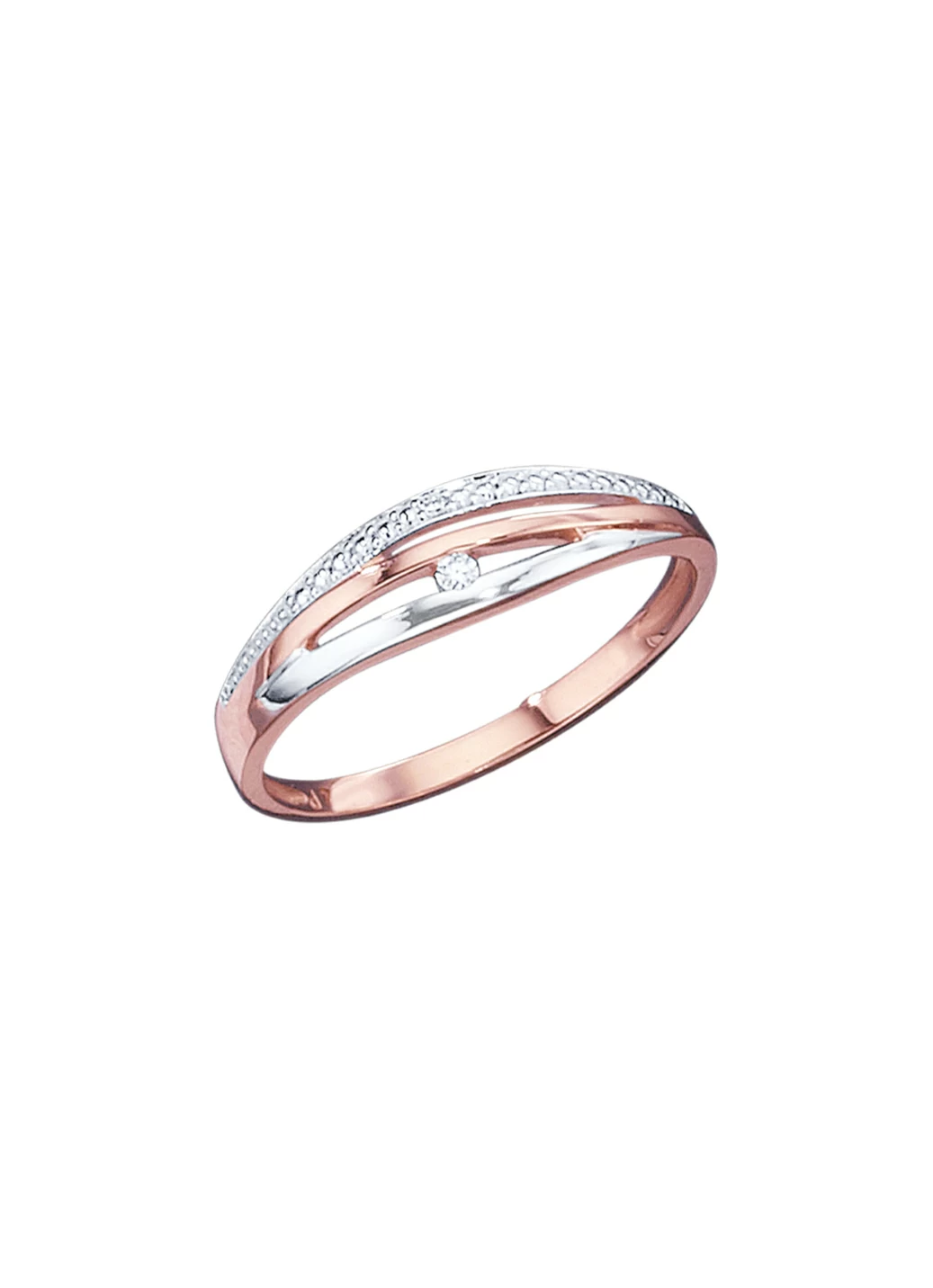 Eleganter Damenring in Bicolor mit Brillanten