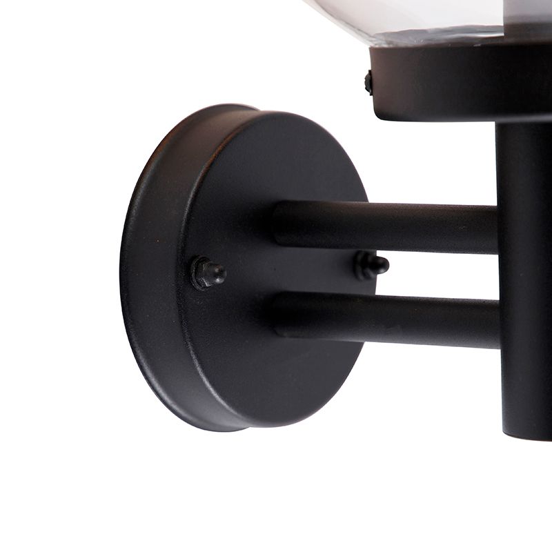 Buiten wandlamp zwart met kunststof IP44 RVS - Sfera