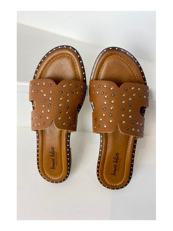 Jeunes et Jolies - Mules cuir Tenerife Camel