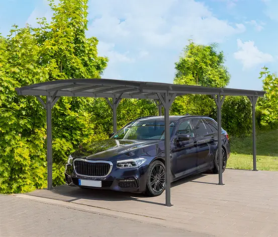 Aluminium-Rundbogen-Carport, ca. 3 x 5 m