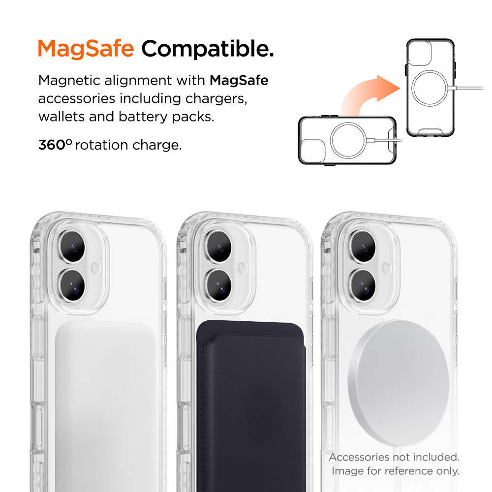 iPhone 16 MagSafe Ice Grip Case Hardcase Schutzhülle (EGCA00658) - Transparent