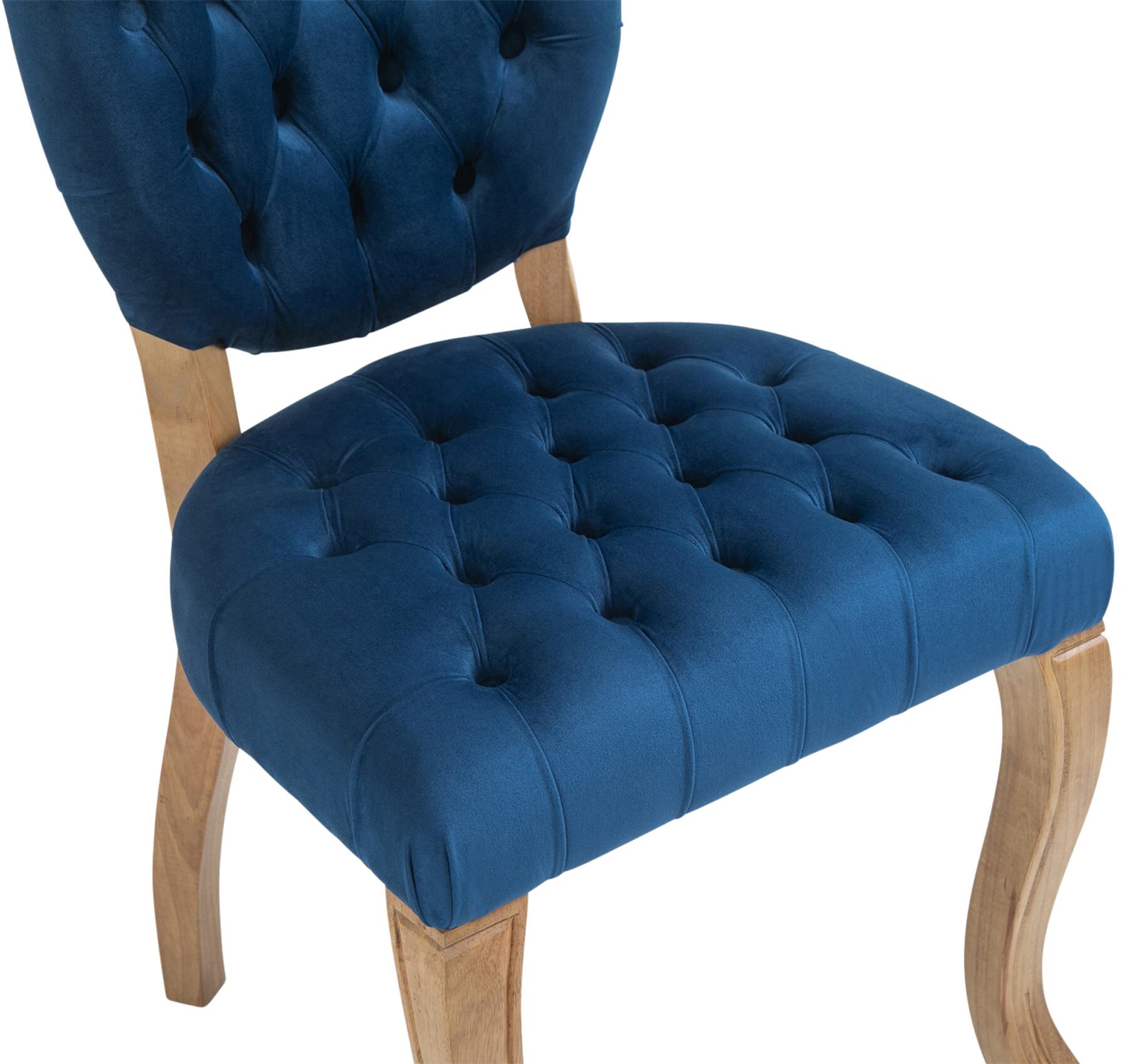 CLP Esszimmerstuhl Temara Samt I Polsterstuhl Gesteppt Chesterfield Design I Lehnstuhl Mit Kautschukholz Gestell I Max. Belastbarkeit 120 kg