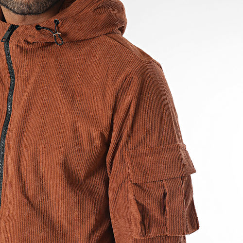 Veste Zippée Capuche Marron