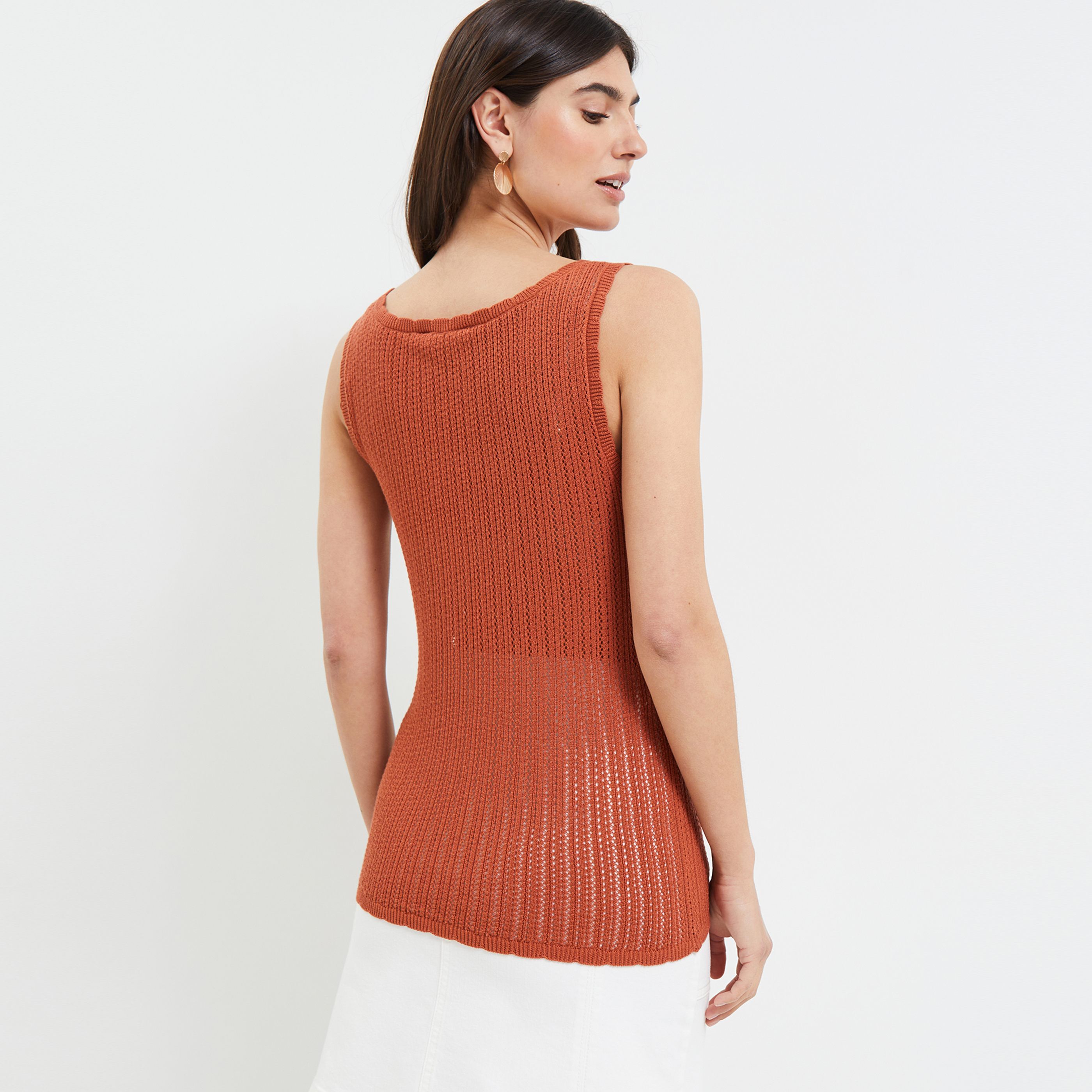 Débardeur en crochet femme - CARAMEL