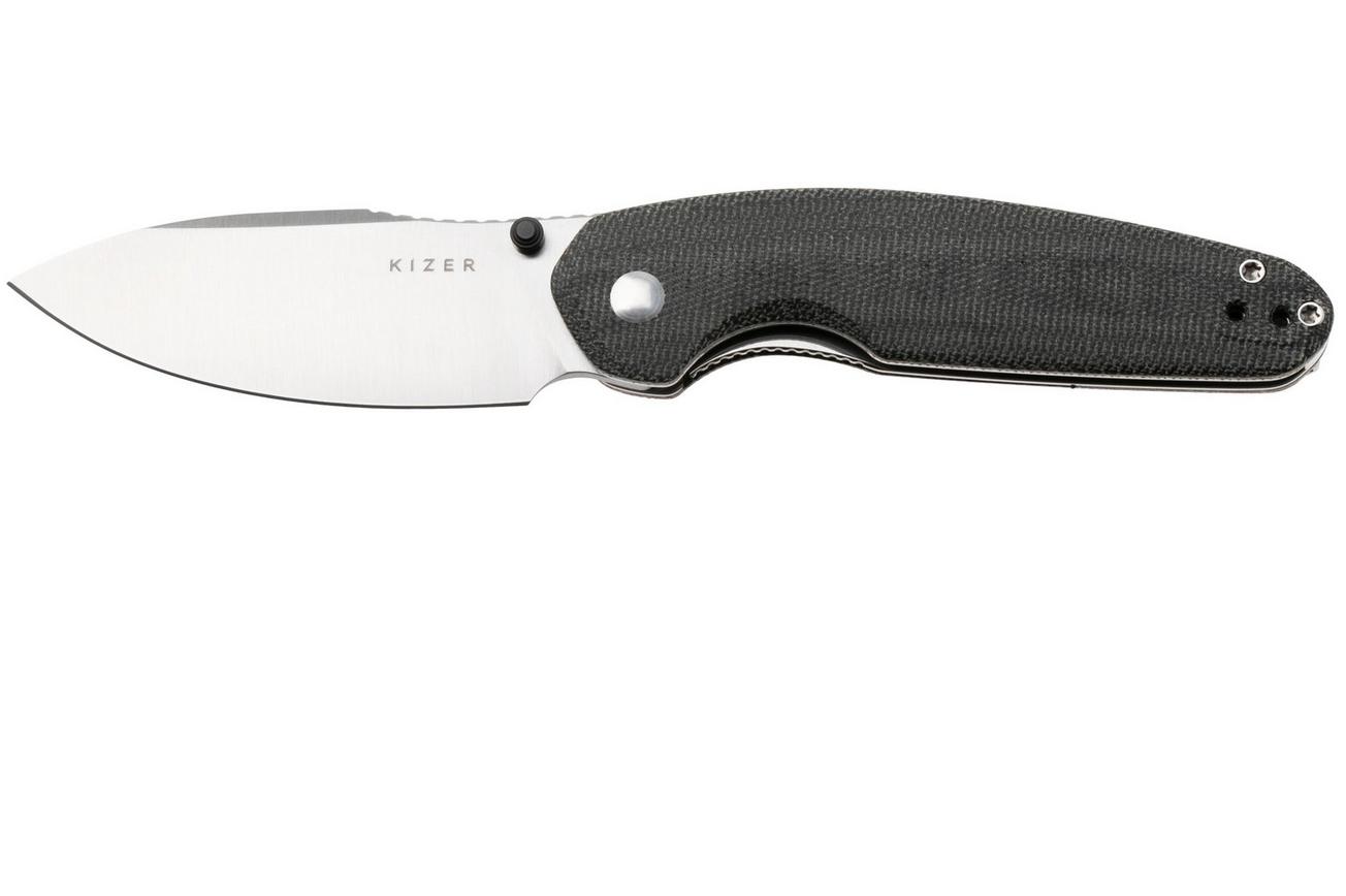 Kizer Meteora V3730A1, Satin Nitro-V, Black Micarta zakmes, Evgeniy Bulychev design