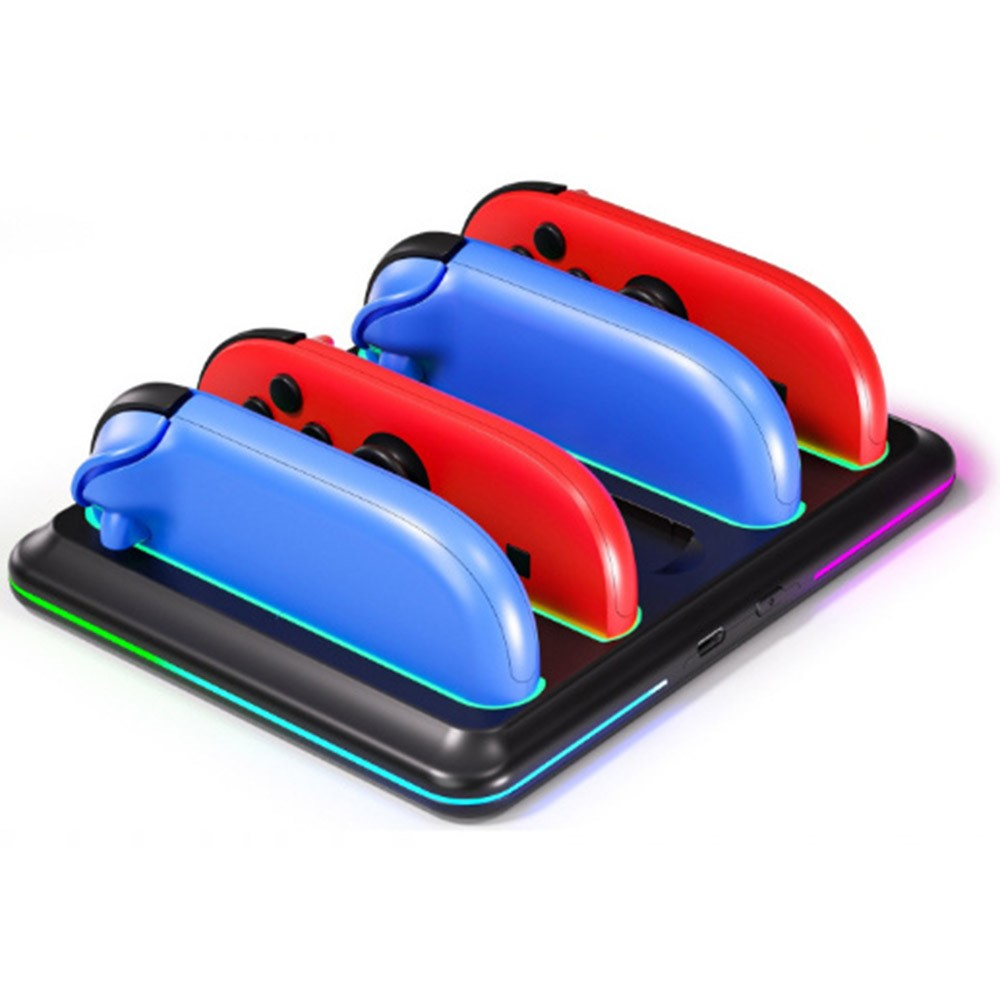 (4-fach) Ladestation Charging Dock mit LED-Anzeige und Spielekartenhalterung für Nintendo Switch 2 Joy-Cons - Schwarz