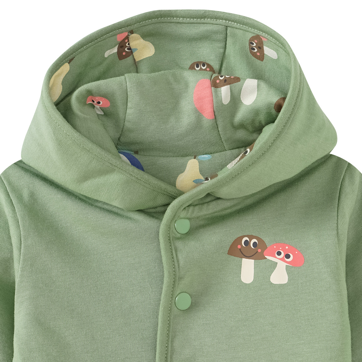 Topomini Newborn Wendejacke aus Bio-Baumwolle grün