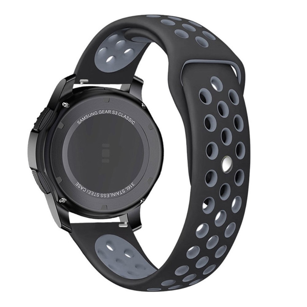 Huawei Ersatz Silikon Armband Dual Color mit 22mm Stegbreite - Schwarz / Grau