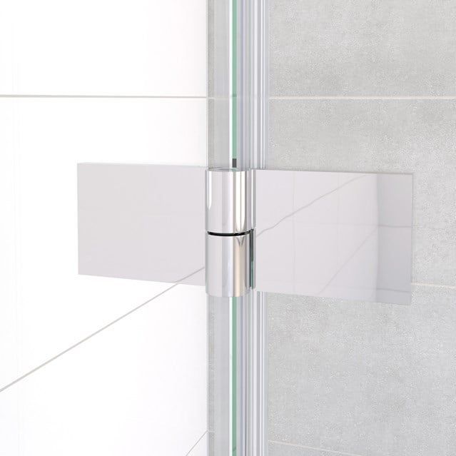 Diamond Douchecabine | 90x80 cm Chroom Helder glas Draaideur Rechthoek