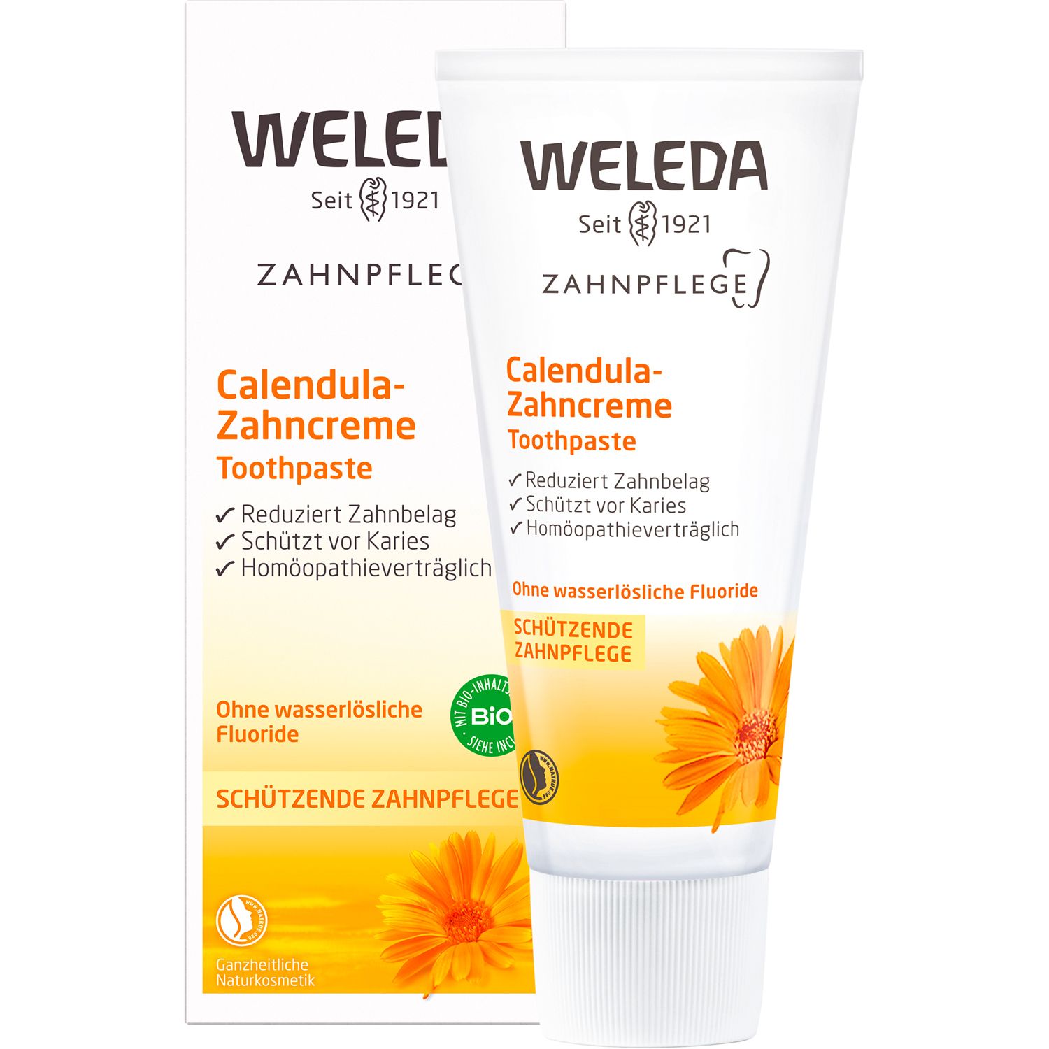 Weleda Calendula-Zahncreme - mit mineralischem Putzkörper reinigt die Zähne sanft & gründlich