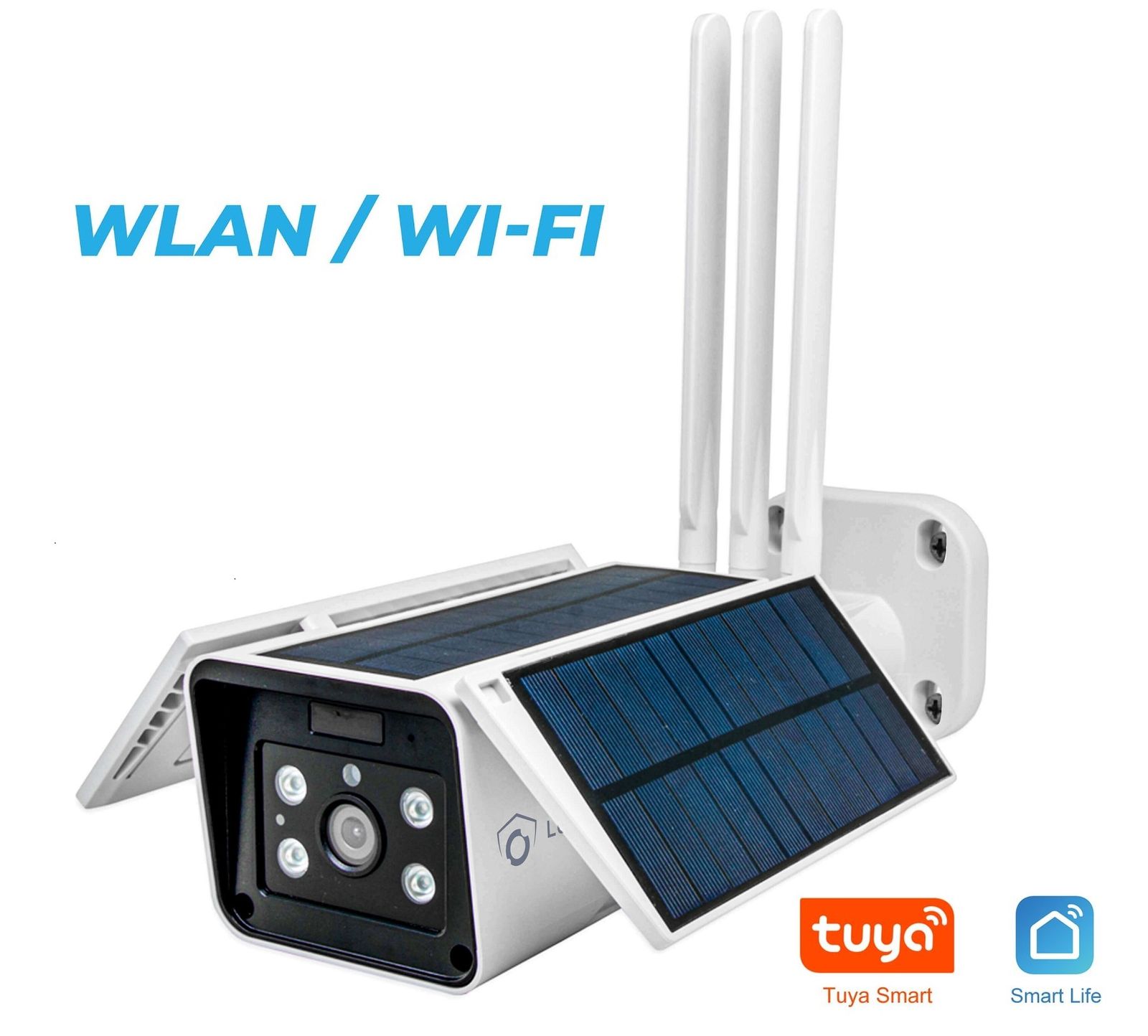 LUVISION WLAN Solar Kamera mit Solarzelle Solarpanel Solarkamera Tuya App Alexa kompatibel